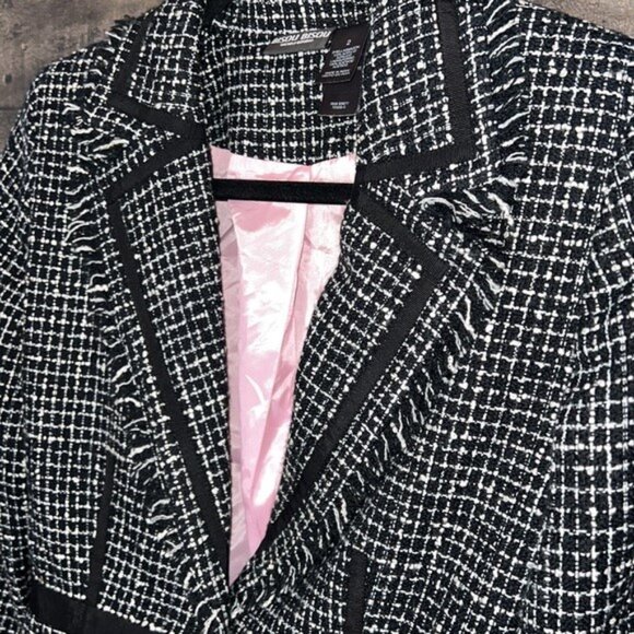 Bisou Bisou Blazer black and white tweed size 2 - Picture 6 of 9